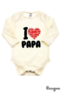 Боди детское "I love Papa", молочное, дл.рукав Боди детское "I love Papa", молочное, дл.рукав