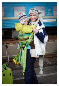 Слинг-шарф Ellevill Zara Tricolor Green Слинг-шарф Ellevill Zara Tricolor Green