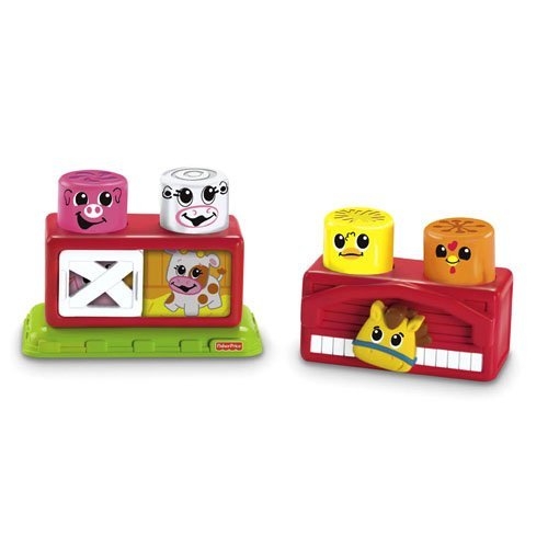 Fisher - Price (Фишер-Прайс) Игрушка Кубики-блоки с сюрпризами "Весёлые зверята". В ассортименте. 6+
